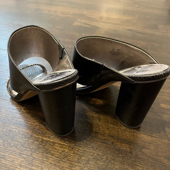 Sam Edelman Block Heel Pumps Black Snakeskin sz 9 - Picture 4 of 4